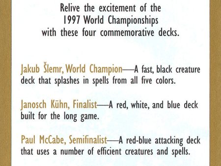 1997 World Championships Ad [World Championship Decks 1997] Fashion