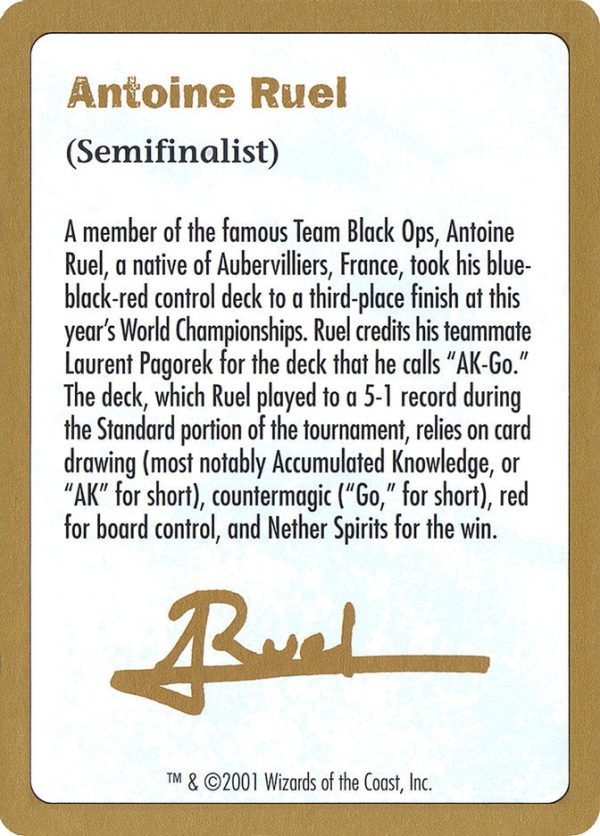 Antoine Ruel Bio [World Championship Decks 2001] Cheap