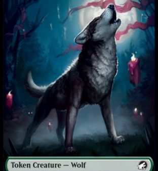 Wolf    Vampire Double-sided Token [Innistrad: Midnight Hunt Tokens] Discount