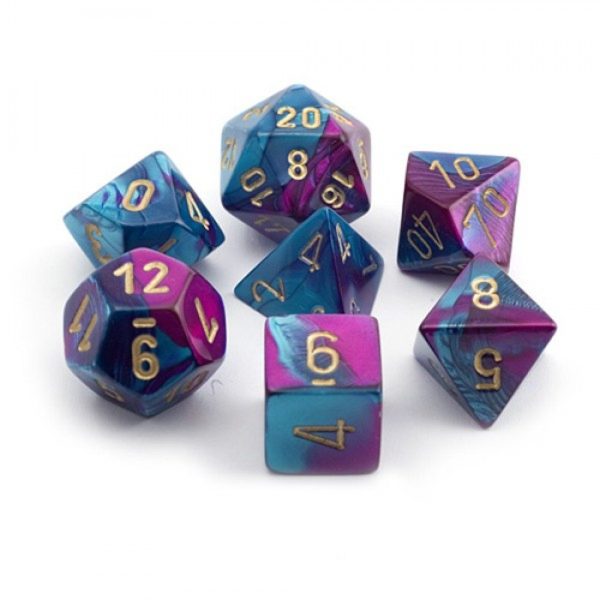 Gemini Purple-Teal Gold Polyhedral 7-Die Set Discount