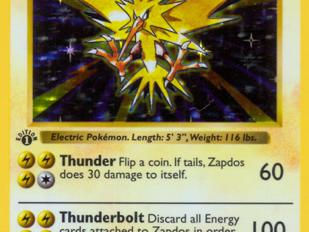 Zapdos (16 102) (Shadowless) [Base Set 1st Edition] For Sale