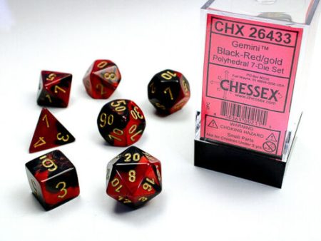 Chessex Gemini Black-Red Gold Dice Set on Sale