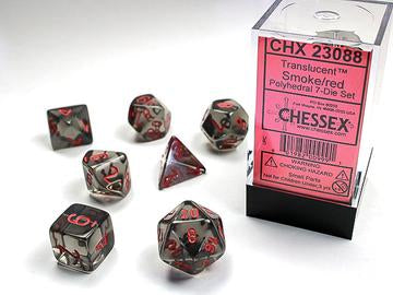 Translucent Smoke red Polyhedral 7-Dice Set Online