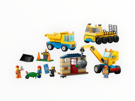 60391 City Construction Trucks and Wrecking Ball Crane Sale